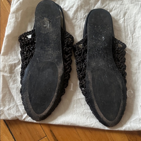 Jenni Kayne Black Woven Mules Sandals - Picture 6 of 8